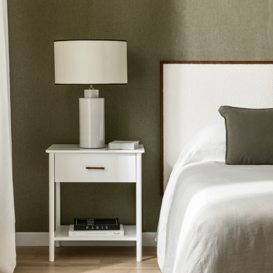 Kenay Home Pack 2 Mesitas De Noche Blanca 1 Cajón