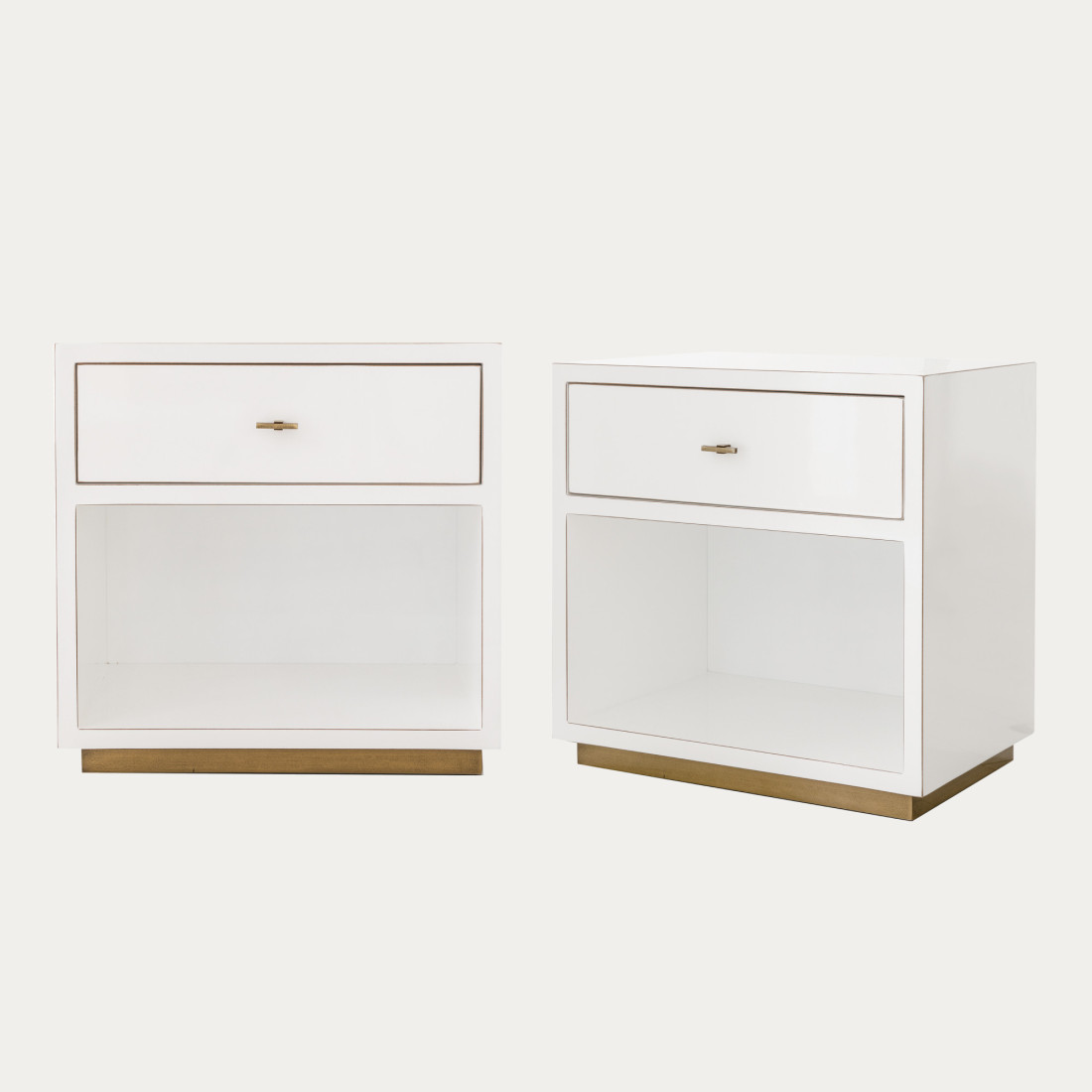 kenay home Pack 2 mesitas de noche blanca 1 cajón