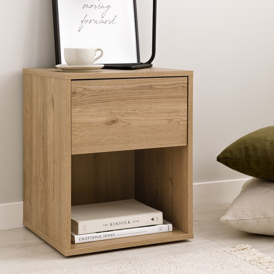 Kenay Home Pack 2 Mesitas De Noche Natural 1 Cajón
