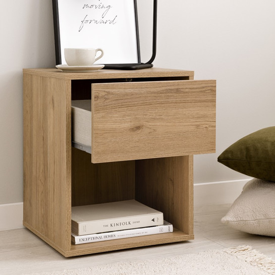 Kenay Home Pack 2 Mesitas De Noche Natural 1 Cajón