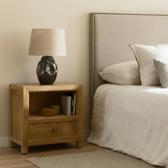 Kenay Home Pack 2 Mesitas De Noche Natural 1 Cajón