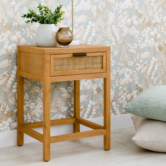 Kenay Home Pack 2 Mesitas De Noche Ratán 1 Cajón