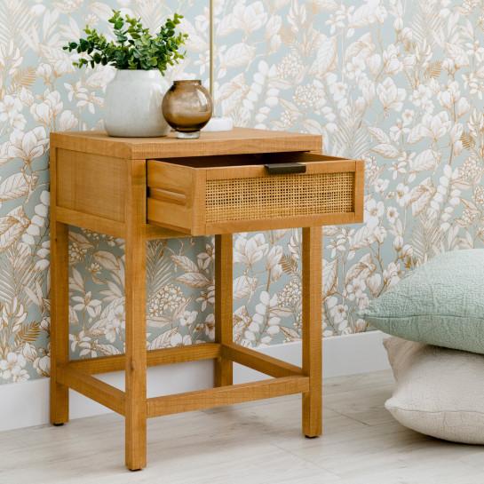 Kenay Home Pack 2 Mesitas De Noche Ratán 1 Cajón