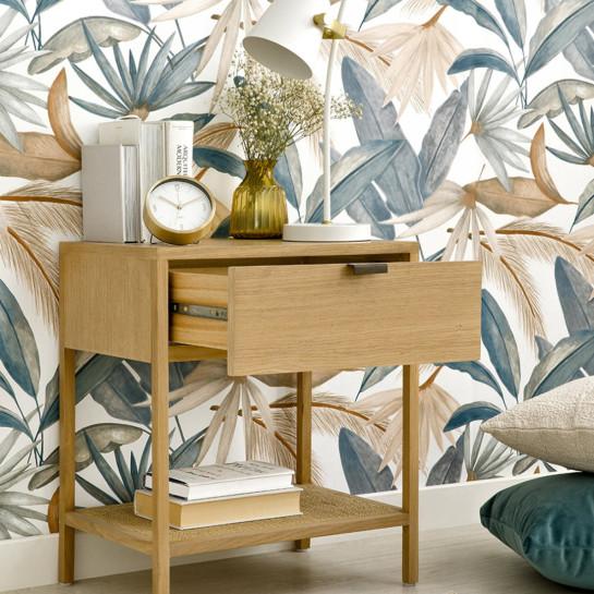 Kenay Home Pack 2 Mesitas De Noche Roble 1 Cajón