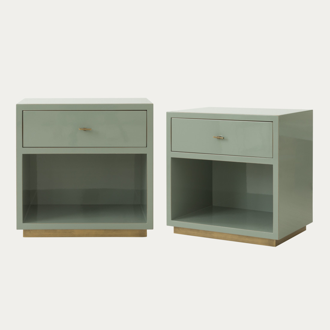 kenay home Pack 2 mesitas de noche verde 1 cajón