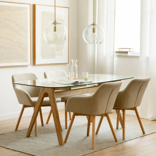 Kenay Home Pack 2 Sillas Tapizadas Beige