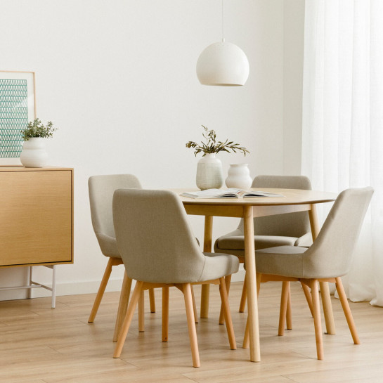 Kenay Home Pack 2 Sillas Tapizadas Beige