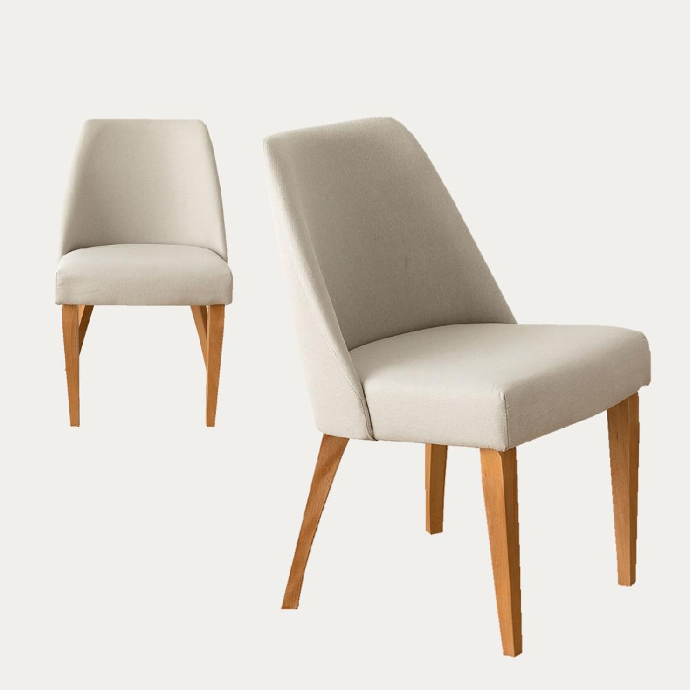 kenay home Pack 2 sillas tapizadas beige