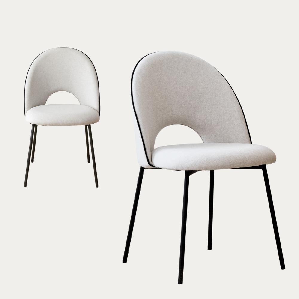 kenay home Pack 2 sillas tapizadas beige