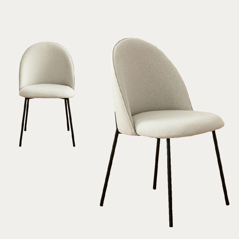 kenay home Pack 2 sillas tapizadas beige