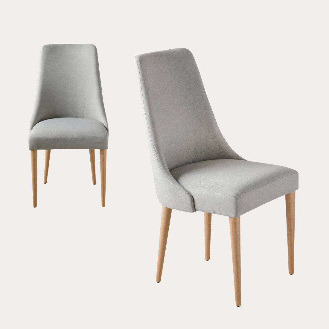 kenay home Pack 2 sillas tapizadas gris