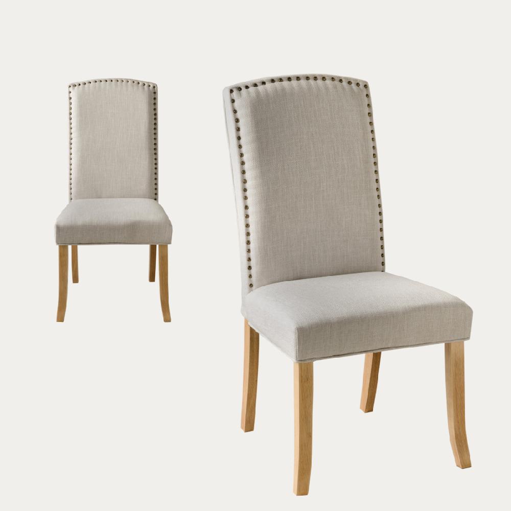 kenay home Pack 2 sillas tapizadas gris