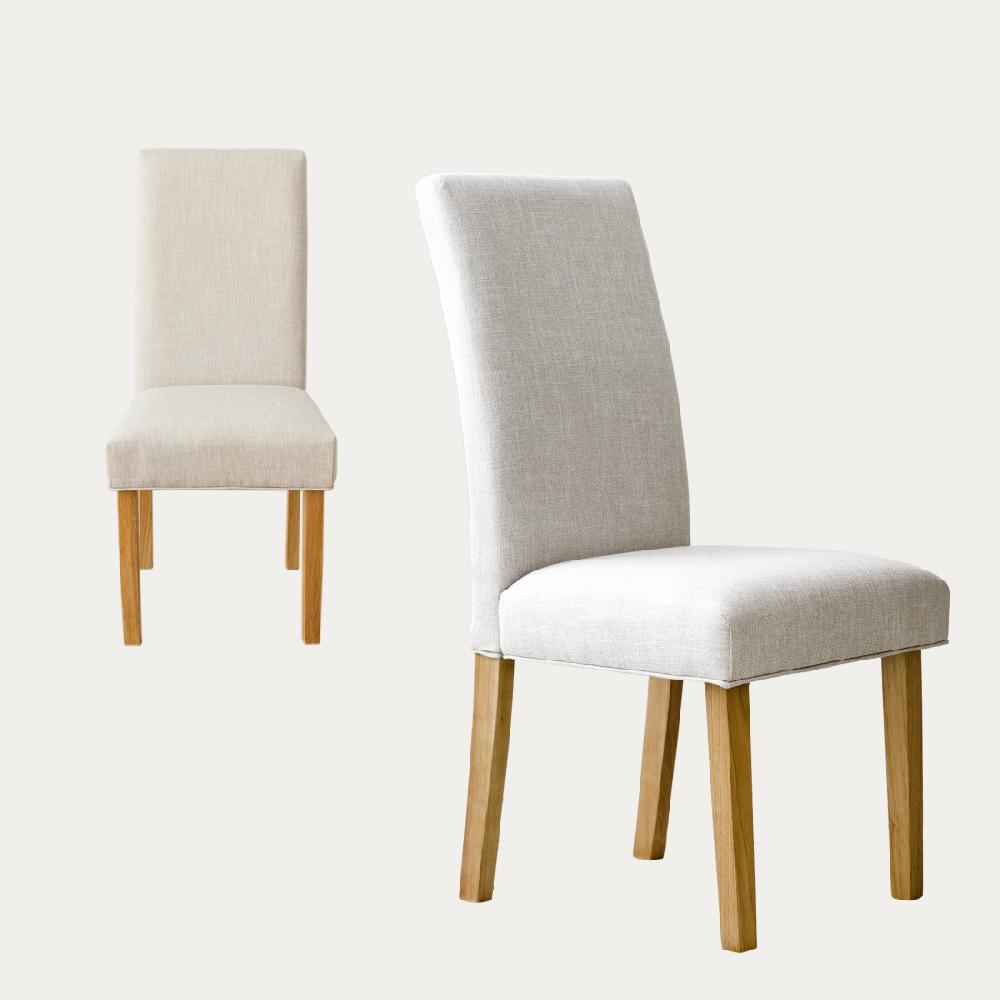 kenay home Pack 2 sillas tapizadas gris