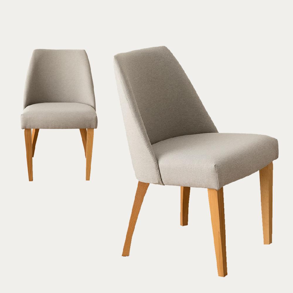 kenay home Pack 2 sillas tapizadas gris claro