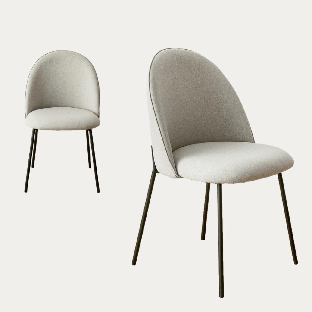 kenay home Pack 2 sillas tapizadas gris