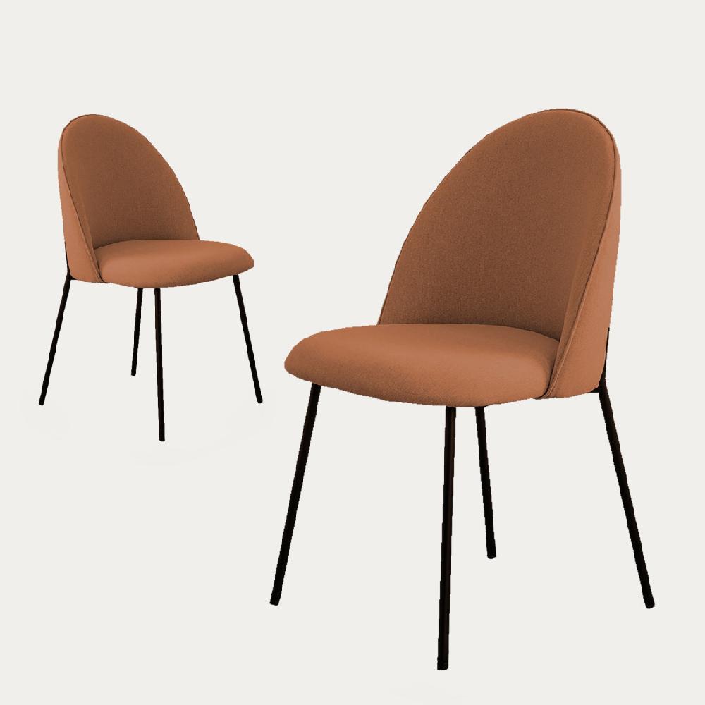 kenay home Pack 2 sillas tapizadas terracota