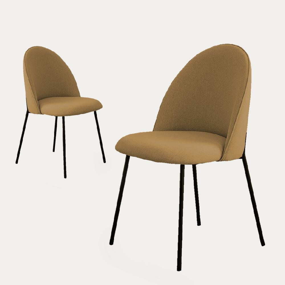 kenay home Pack 2 sillas tapizadas tierra