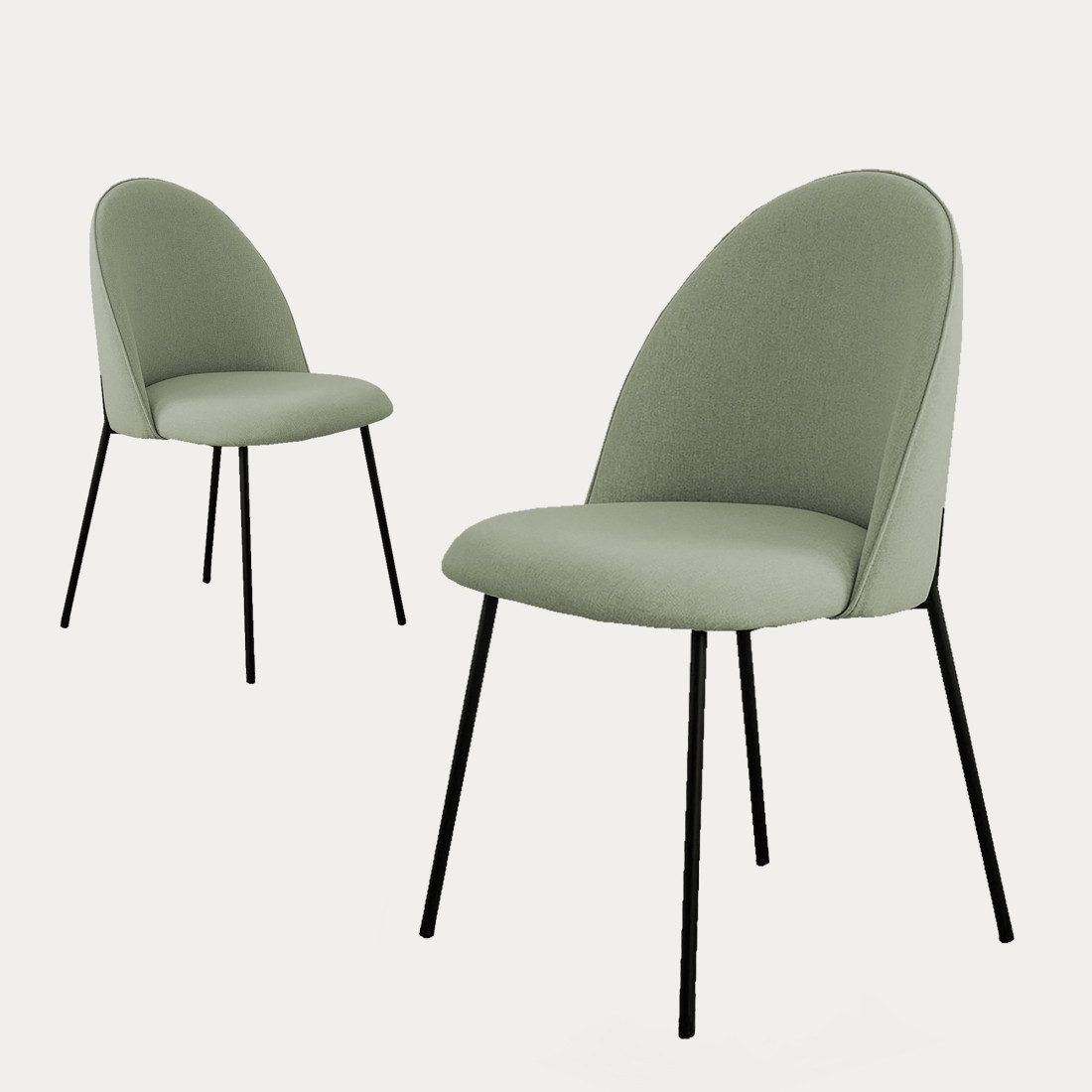 kenay home Pack 2 sillas tapizadas verde