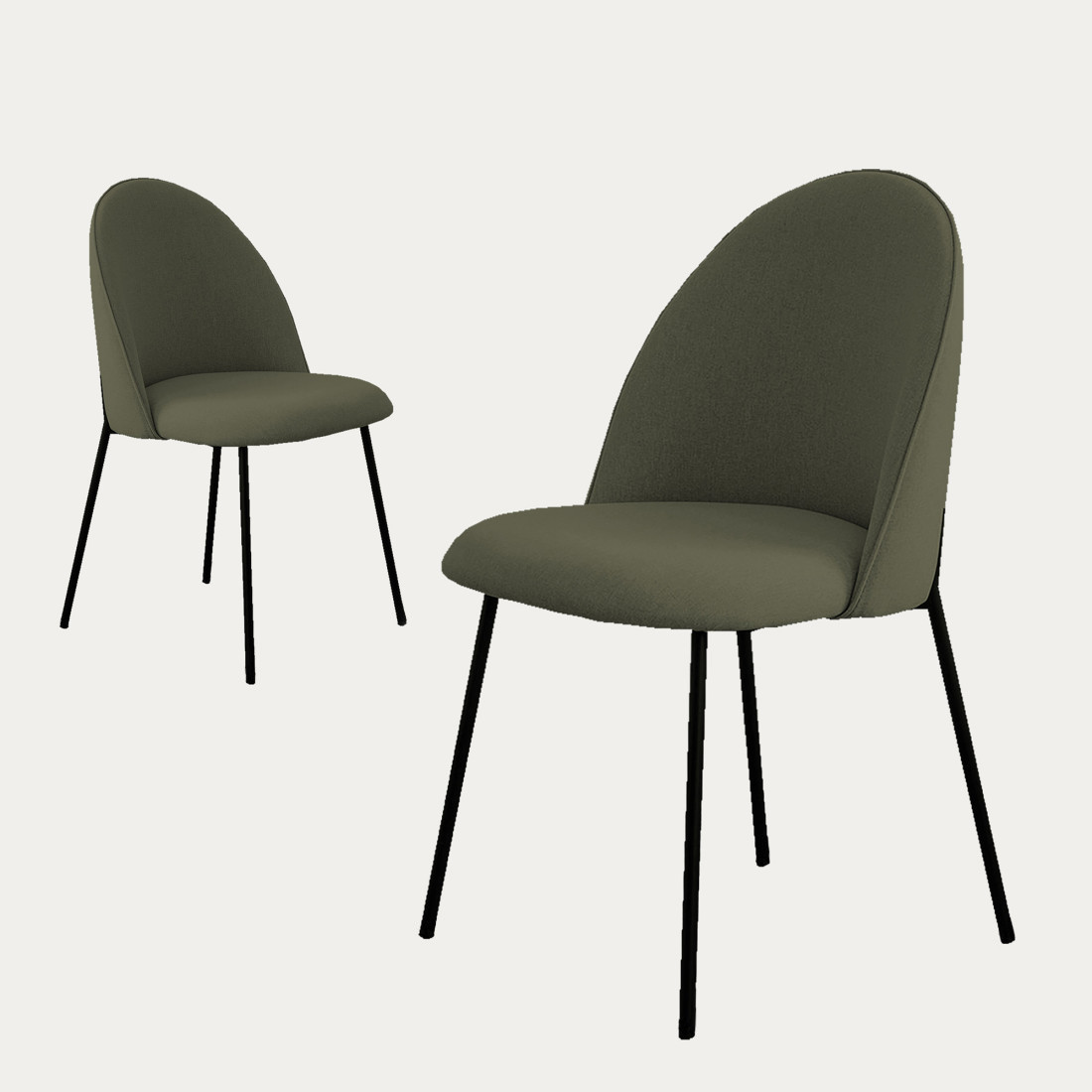 kenay home Pack 2 sillas tapizadas verde oscuro