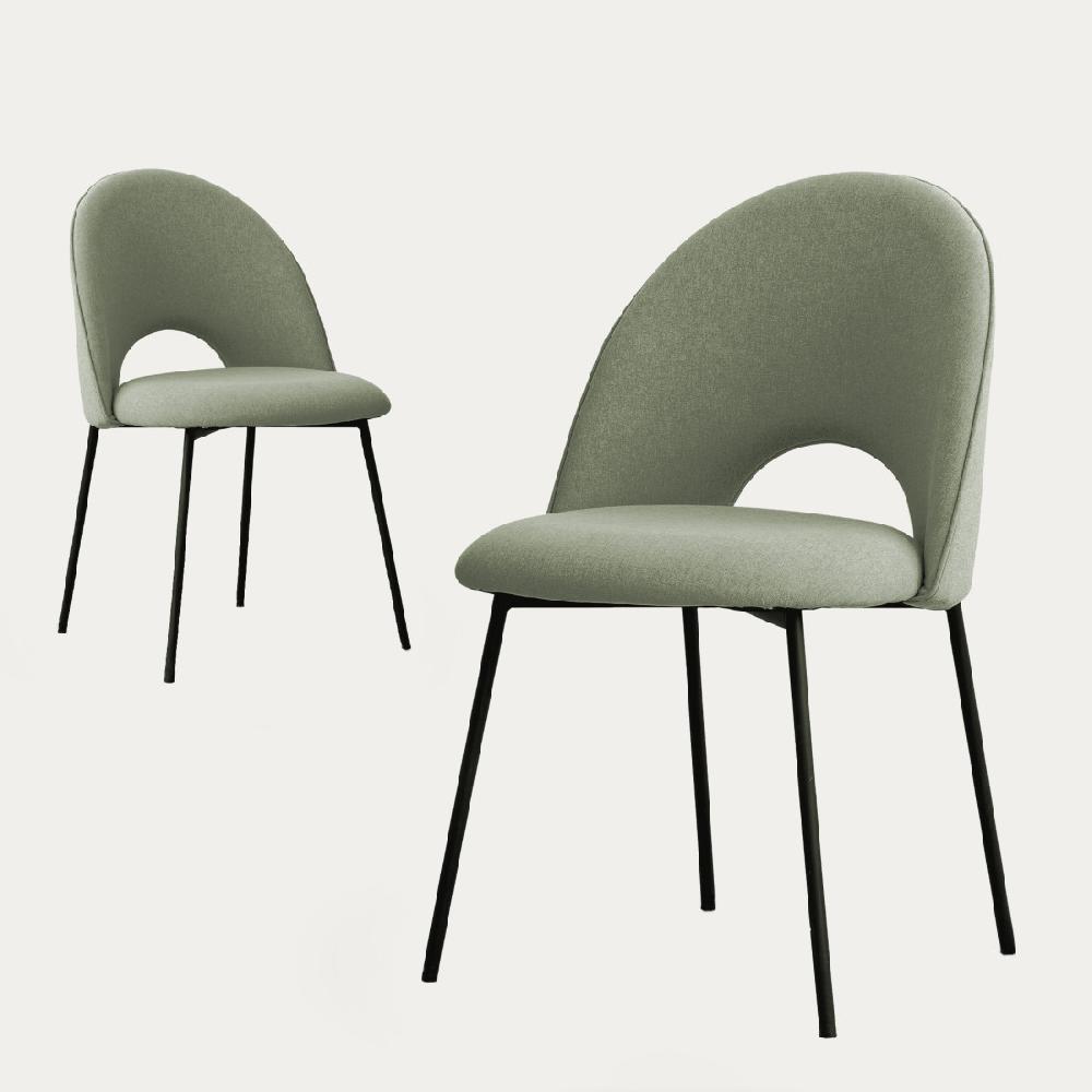 kenay home Pack 2 sillas tapizadas verde