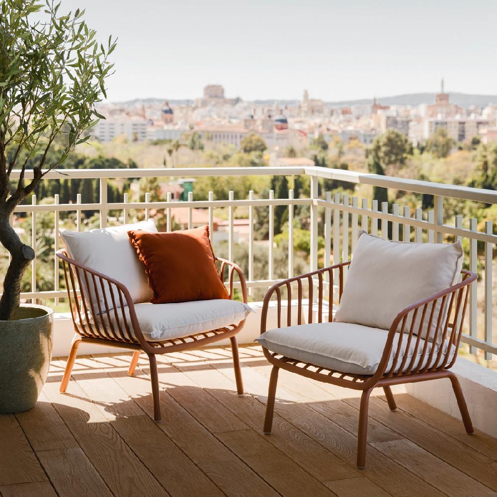 kenay home Pack 2 sillones de jardín terracota