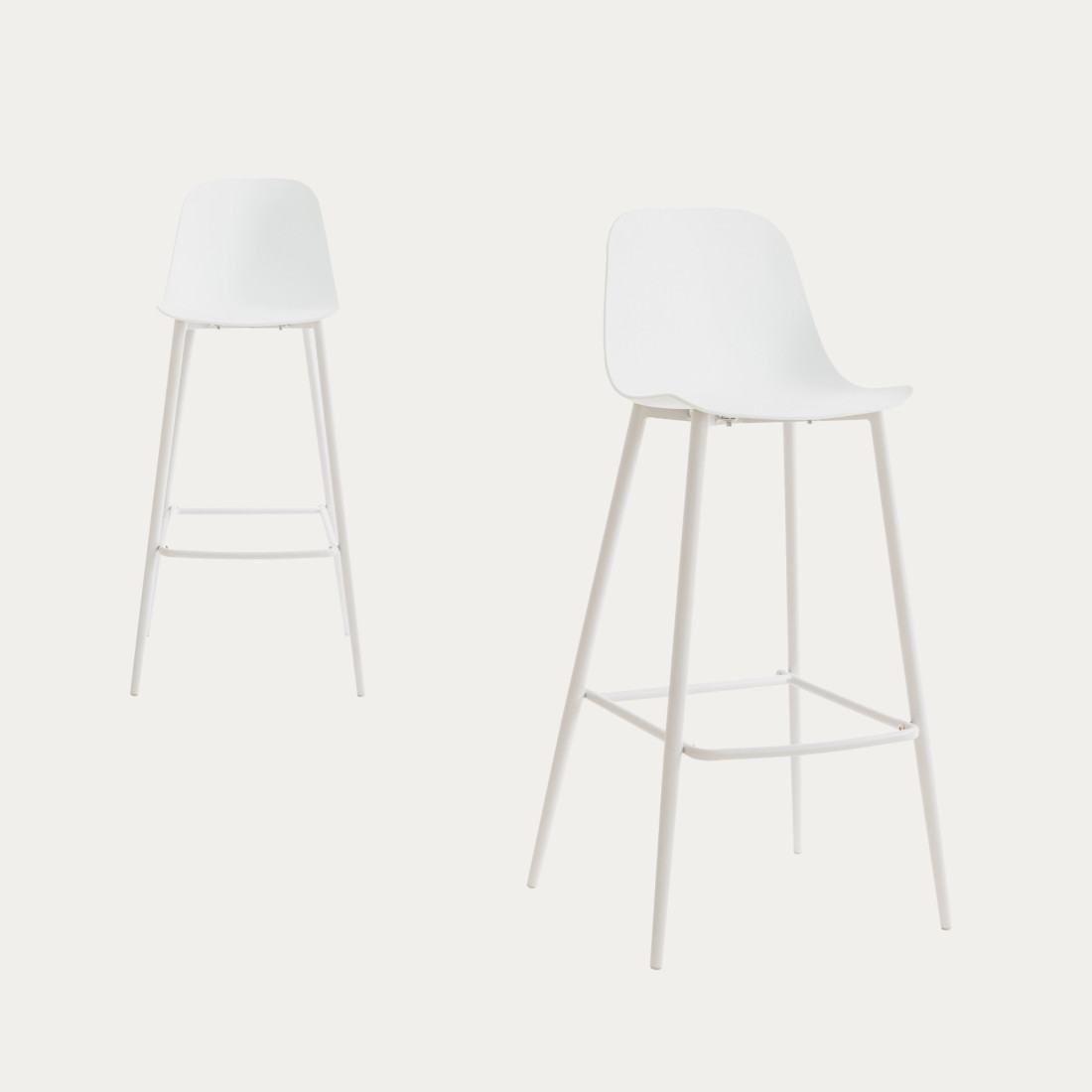 kenay home Pack 2 taburetes polipropileno blanco