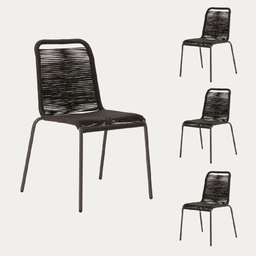 kenay home Pack 4 sillas de jardín antracita