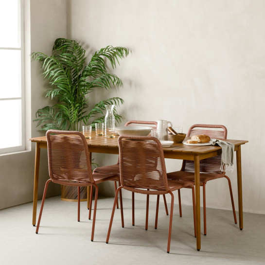 Kenay Home Pack 4 Sillas De Jardín Terracota