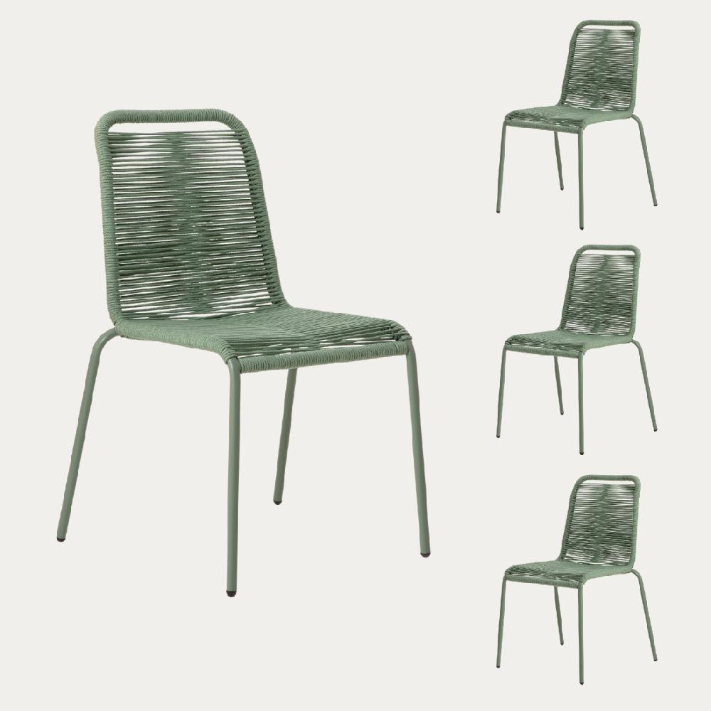 kenay home Pack 4 sillas de jardín verde