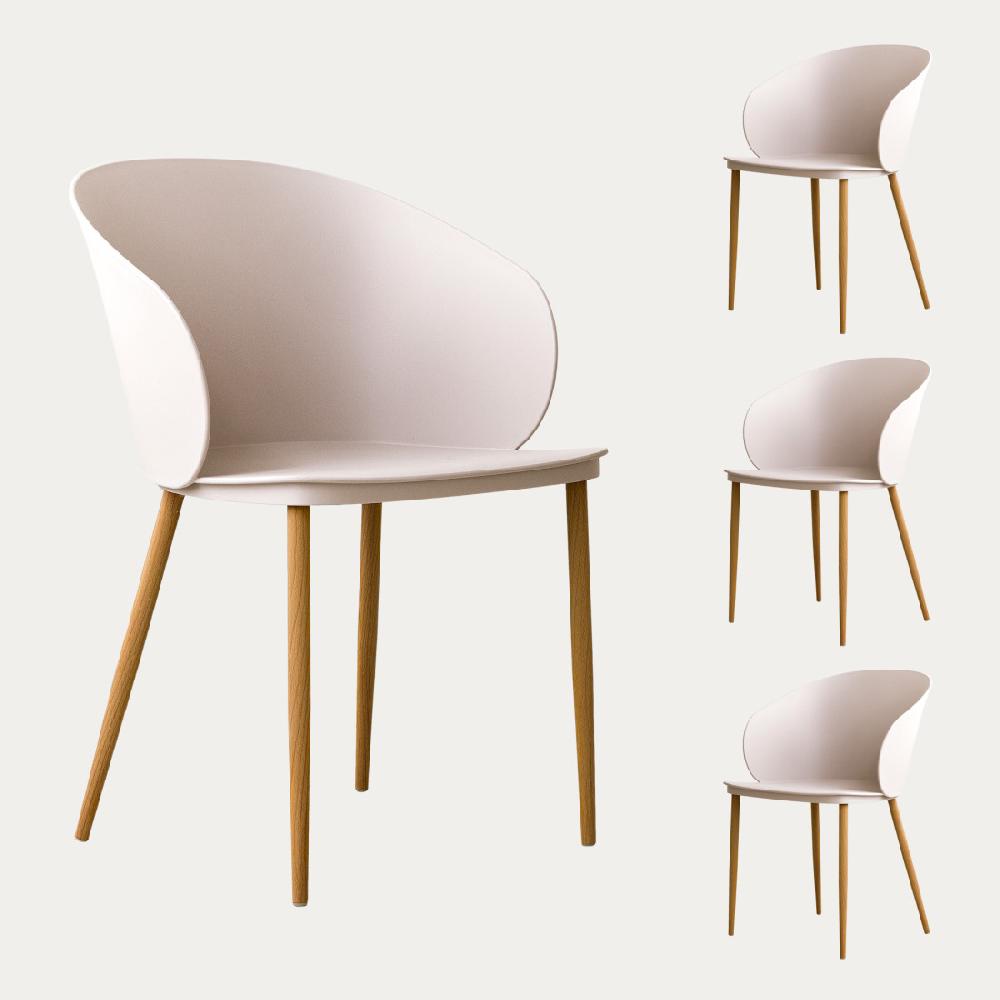Kenay Home Pack 4 Sillas Polipropileno Beige