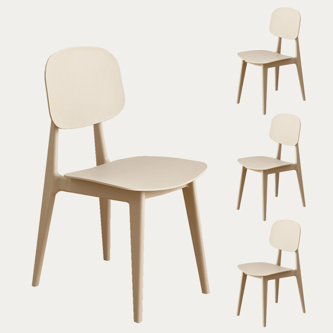 kenay home Pack 4 sillas polipropileno beige