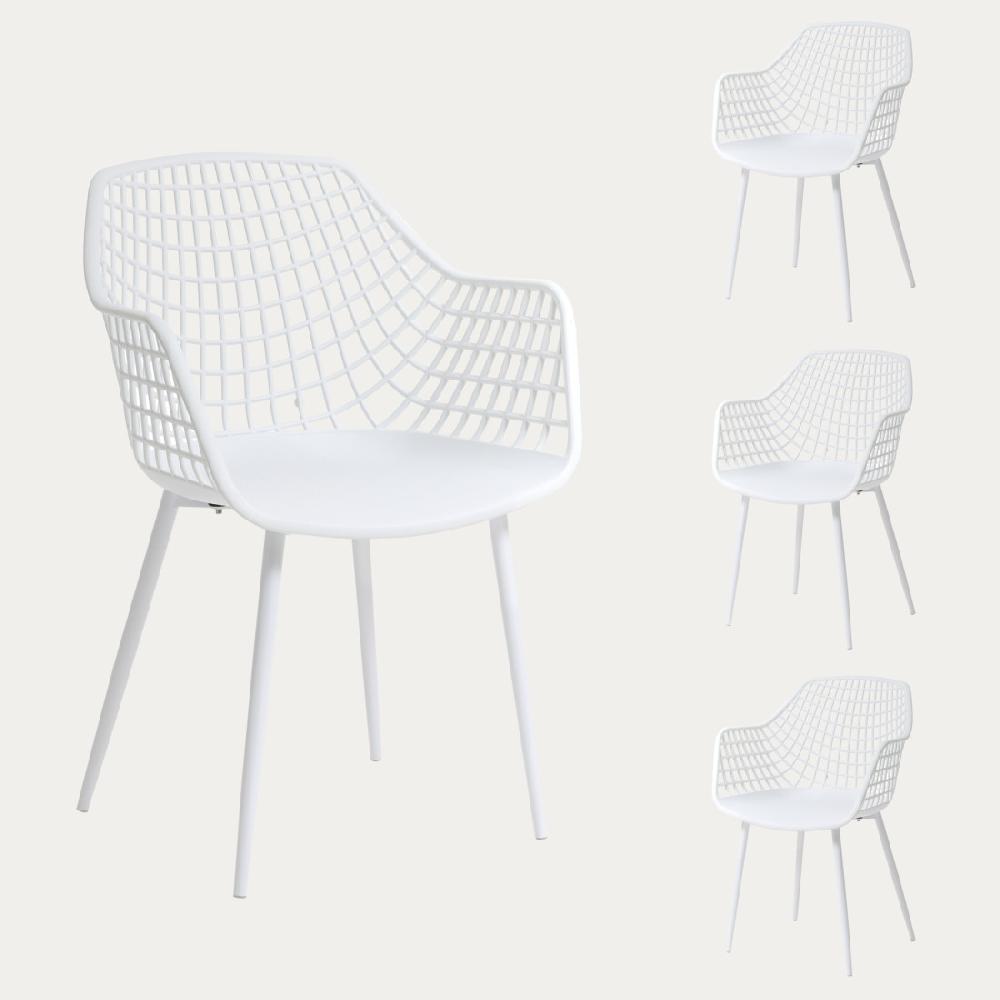 kenay home Pack 4 sillas polipropileno blanco