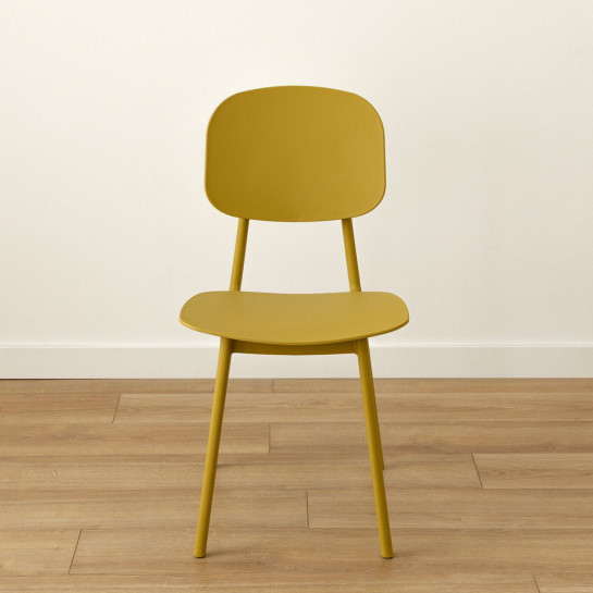 Kenay Home Pack 4 Sillas Polipropileno Mostaza