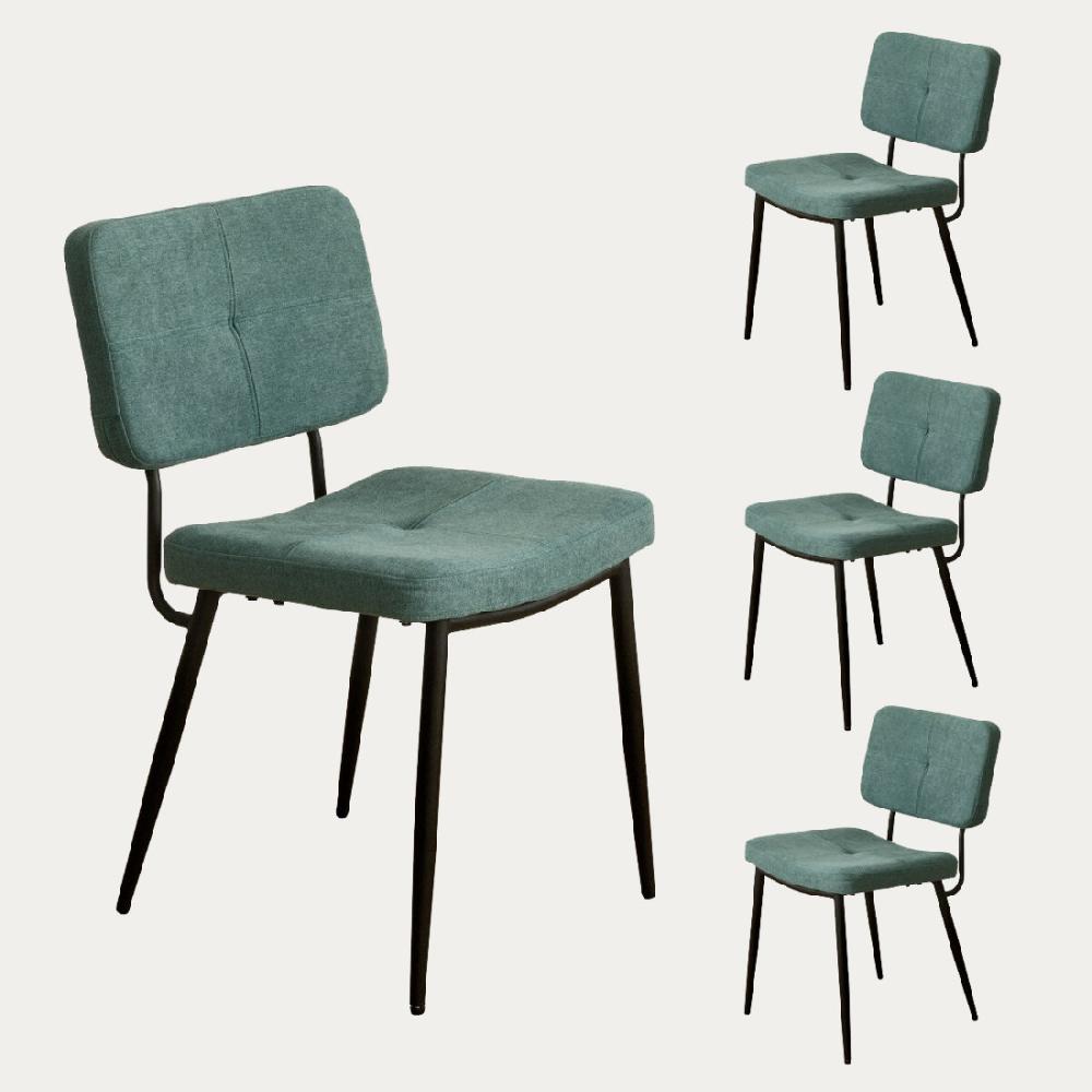 kenay home Pack 4 sillas tapizadas azul