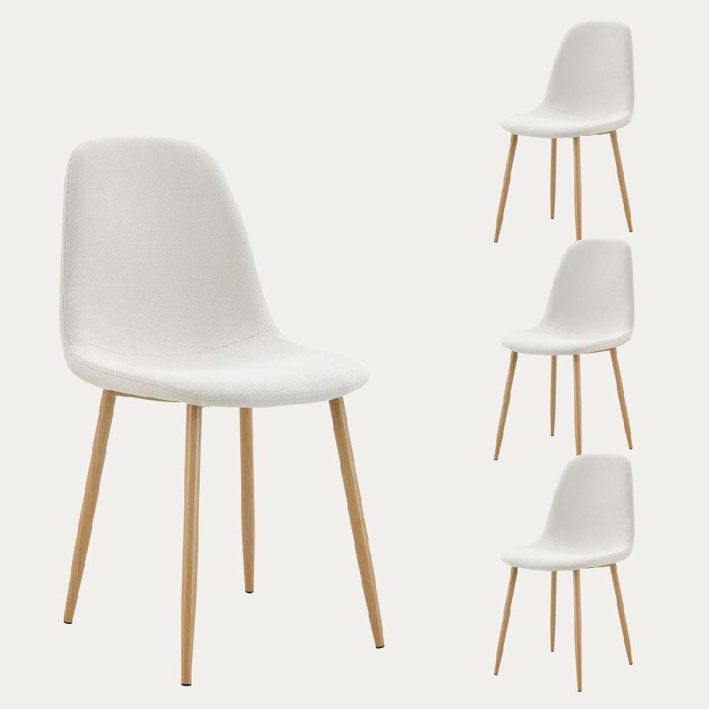 kenay home Pack 4 sillas tapizadas beige
