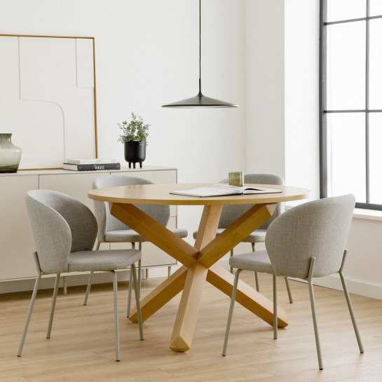 Kenay Home Pack 4 Sillas Tapizadas Gris