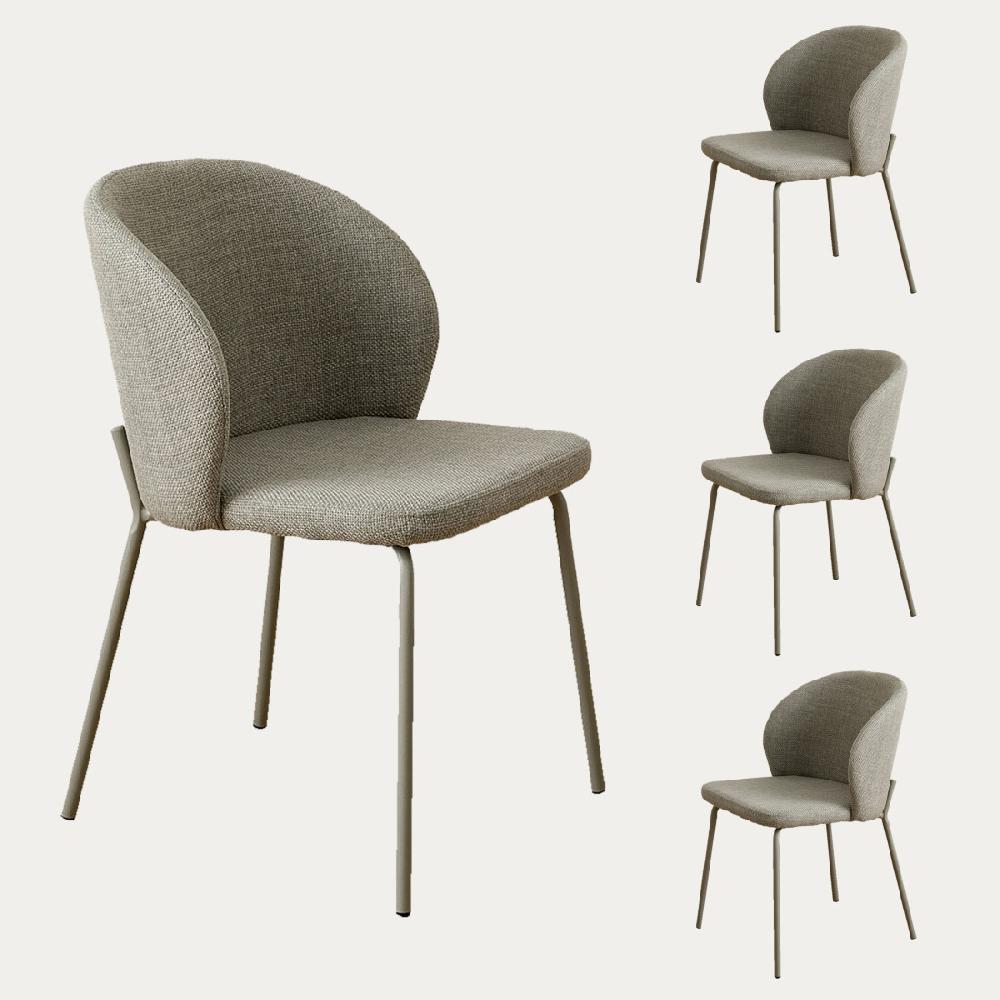 kenay home Pack 4 sillas tapizadas gris