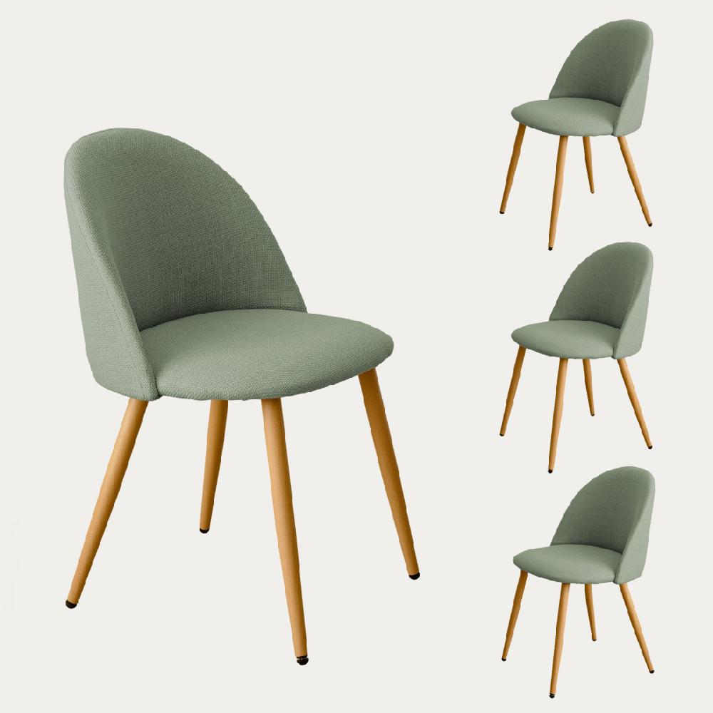 kenay home Pack 4 sillas tapizadas menta