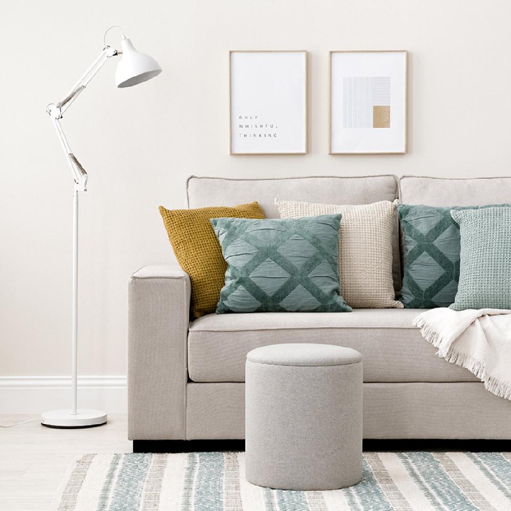 kenay home Puf arcón gris