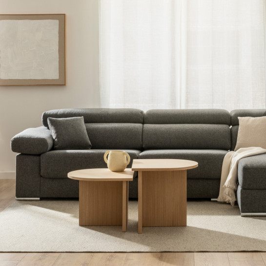 Kenay Home Set Mesas De Centro Ovaladas Natural