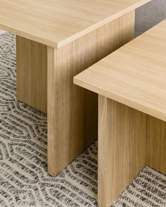 Kenay Home Set Mesas De Centro Ovaladas Natural