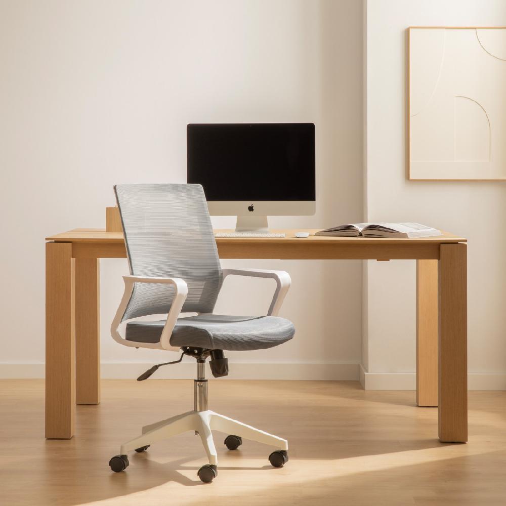 kenay home Silla de escritorio tapizada gris