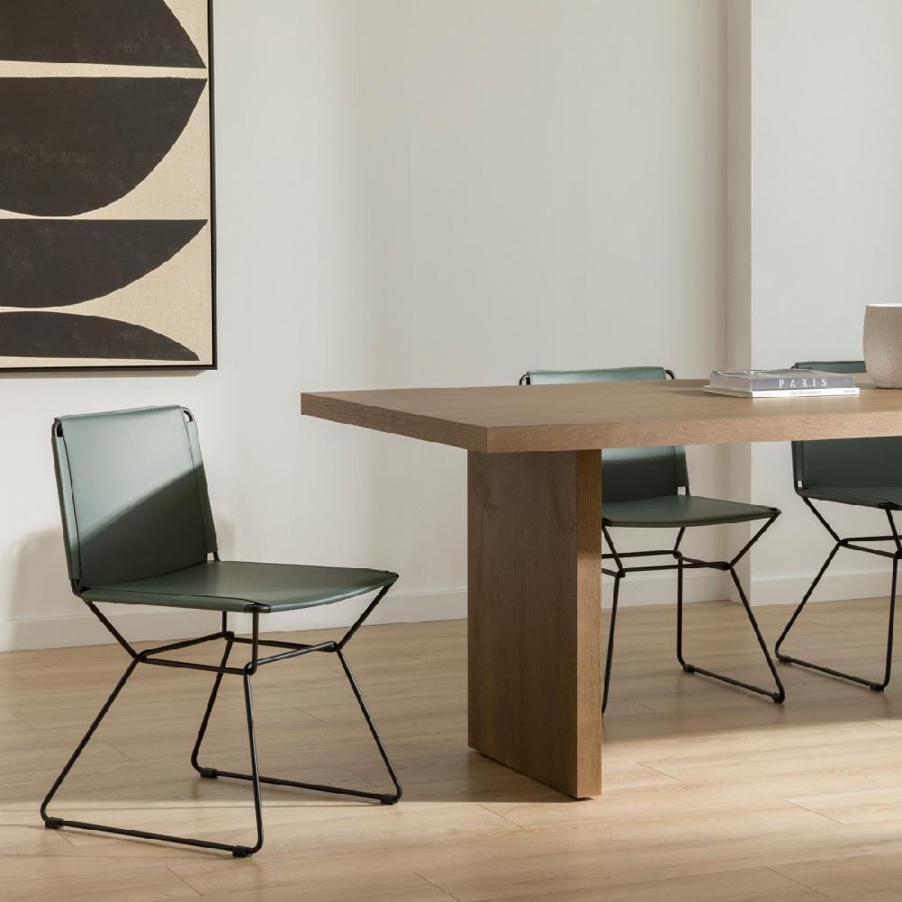 kenay home Silla piel verde