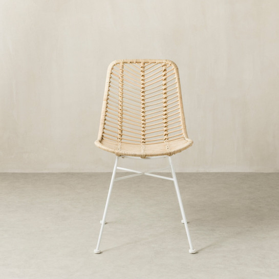 Kenay Home Silla Ratán Natural Patas Blancas