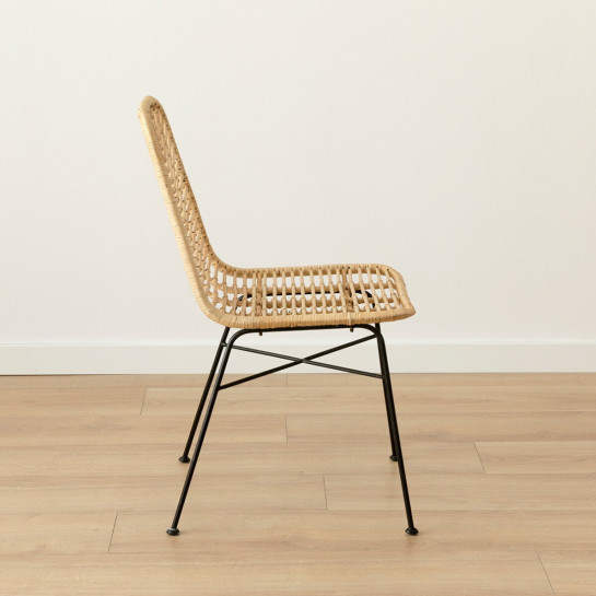 Kenay Home Silla Ratán Natural Patas Negras