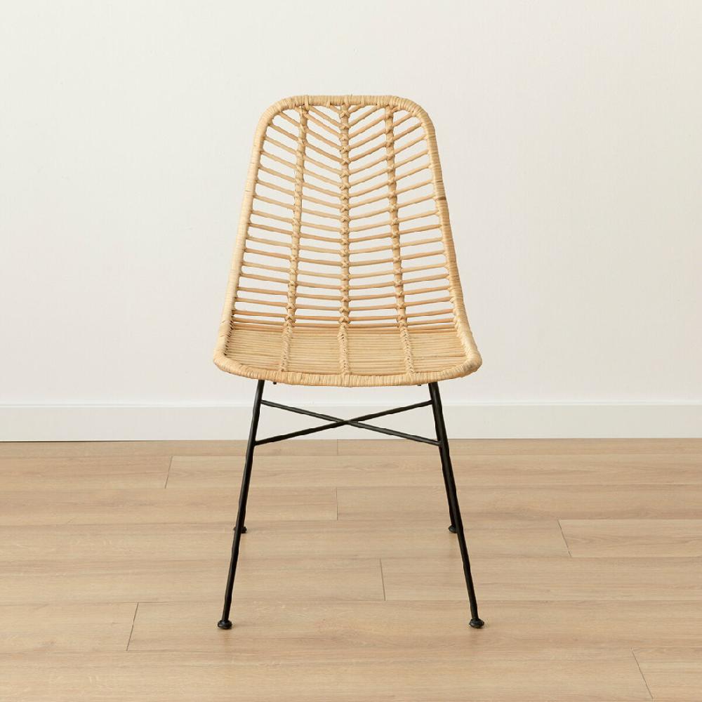 kenay home Silla ratán natural patas negras