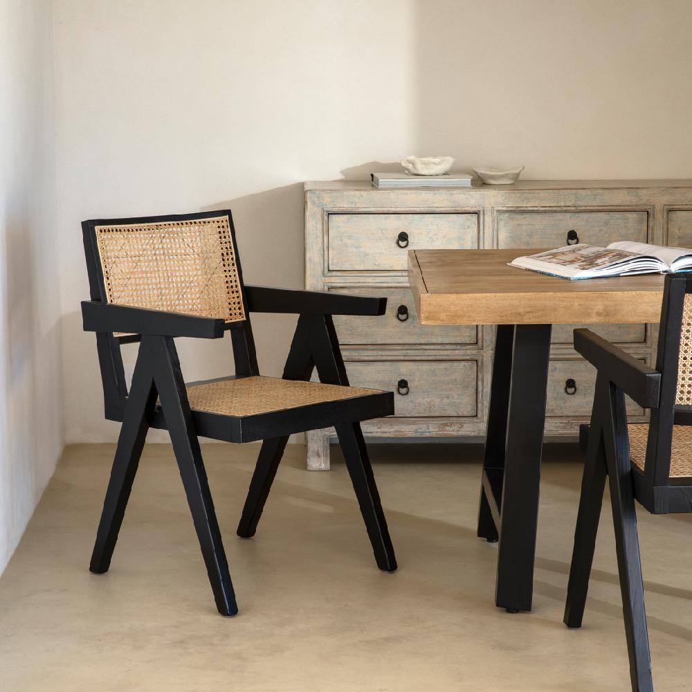 kenay home Silla ratán negra