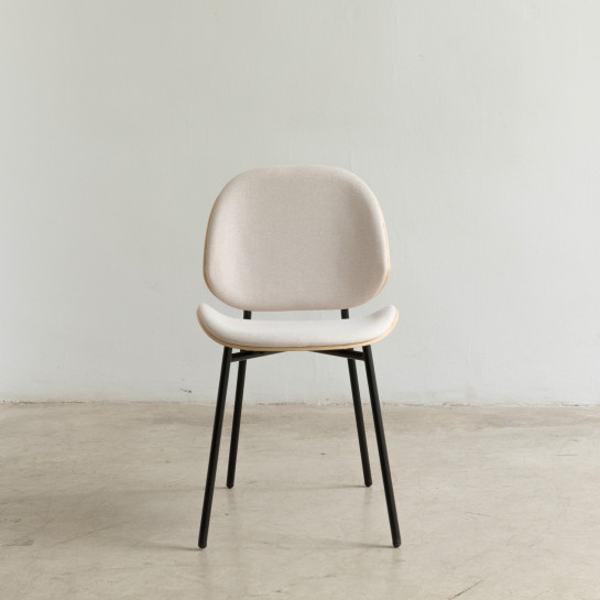 Kenay Home Silla Tapizada Beige Chapa De Roble