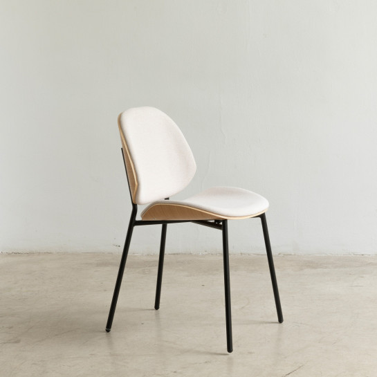 Kenay Home Silla Tapizada Beige Chapa De Roble