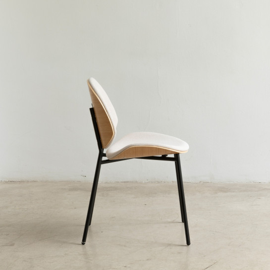 Kenay Home Silla Tapizada Beige Chapa De Roble